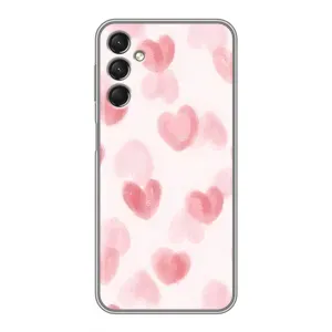 Чехол с розовым рисунком для Samsung Galaxy A24 (Розовые сердечки)