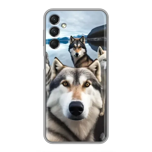 Чехол с принтом «Селфи ХАски» для Samsung Galaxy A24