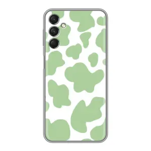 Чохол з принтом корови на Samsung Galaxy A24 (Зелений принт)