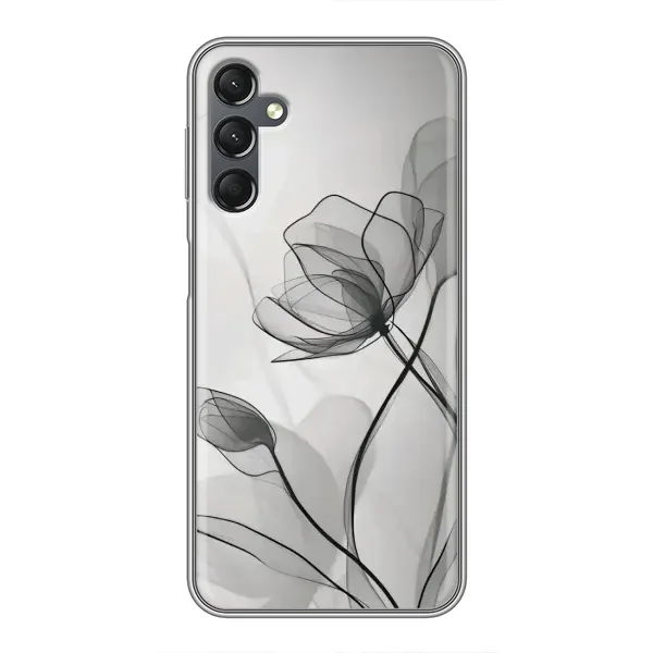 Чехол с принтом «Черные цветы» для Samsung Galaxy A25 (A256)