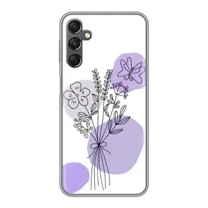 Силконовий чохол з принтом в квітах на Samsung Galaxy A25 (A256) (Букет фіолетова абстракція)