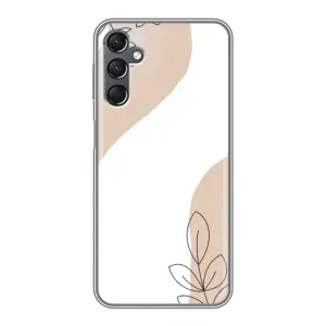 Силконовий чохол з принтом в квітах на Samsung Galaxy A25 (A256) (Нюдова гілочка абстракція)