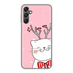 Новогодние Чехлы для Самсунг А25 (VPrint) (Зимний кот)