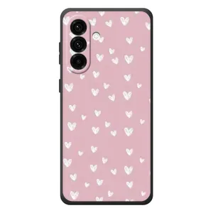Чохол з розовим принтом для Samsung Galaxy A27 (Сердечки на рожевому)