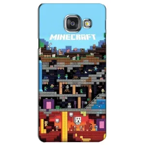 Чехол Майнкрафт на Samsung Galaxy A3 2016 / A3100 / A310F (AlphaPrint) Minecraft (фон Minecraft)