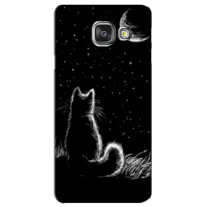 Чохол з принтом для Samsung Galaxy A3 2016 / A3100 / A310F (AlphaPrint) Модні коти (Котик і місяць)