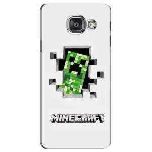 Чехол Майнкрафт на Samsung Galaxy A3 2016 / A3100 / A310F (AlphaPrint) Minecraft (крипер Майнкрафт)