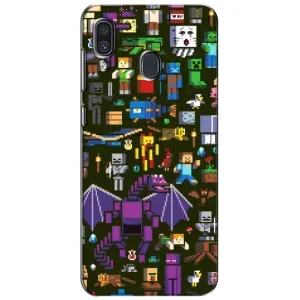 Чехол Майнкрафт на Samsung Galaxy A30 2019 (A305F) (AlphaPrint) Minecraft (Коллаж Майнкрафт)