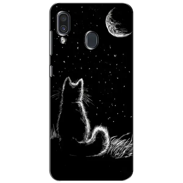Чехол с принтом «Котик и луна» для Samsung Galaxy A30 2019 (A305F)