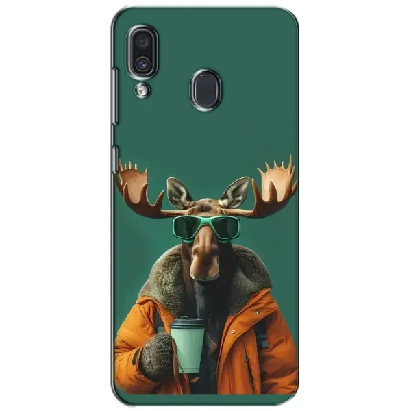 Чохол з принтом «Лось з кавою» для Samsung Galaxy A30 2019 (A305F)
