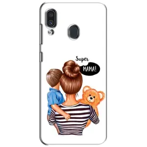 Чехол с печатью для Samsung Galaxy A30 2019 (A305F) - (Мама с ребенком) (AlphaPrint) (Мама с сыном)