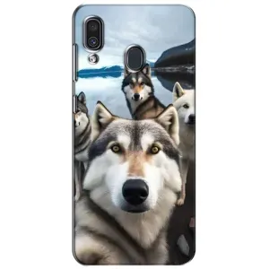 Чехол с Хаски для Samsung Galaxy A30 2019 (A305F) - (AlphaPrint) (Селфи ХАски)