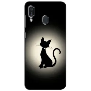 Чехол с принтом для Samsung Galaxy A30 2019 (A305F) (AlphaPrint) Модные коты (Силуэт котика)