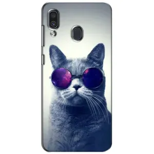 Чехол с принтом для Samsung Galaxy A30 2019 (A305F) (AlphaPrint) Модные коты (Стильный кот)