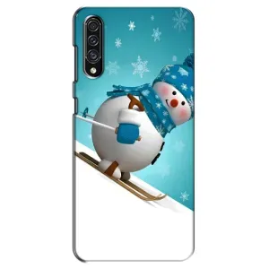 Новогодние Чехлы для Самсунг А30с (VPrint) (Снеговик на лыжах)