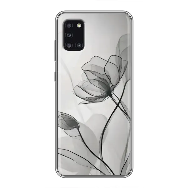 Чехол с принтом «Черные цветы» для Samsung Galaxy A31 (A315)
