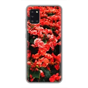 Чохли з квітами для Samsung Galaxy A31 (A315) (VPrint) (Квіти червоні)