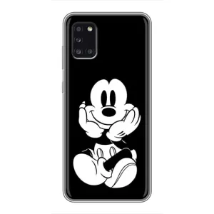 Эксклюзивный чехол для Samsung Galaxy A31 (A315) (AlphaPrint - Мультяшные) (Микки на черном)
