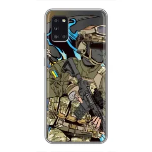 Чехлы с картинкой ЗСУ для Samsung Galaxy A31 (A315) (AlphaPrint) (Воин ВСУ)