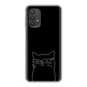 Чехол с рисунком кот на Samsung Galaxy A32 (5G) (Равнодушный кот)