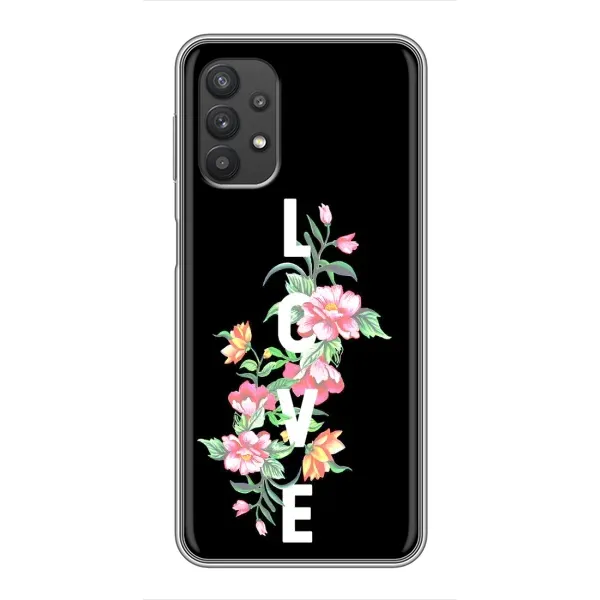 Чехол с принтом «Цветы LOVE» для Samsung Galaxy A32 (5G)