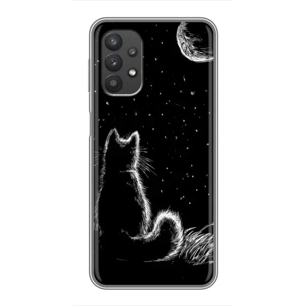 Чехол с принтом «Котик и луна» для Samsung Galaxy A32 (5G)