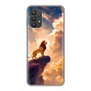 Чехол Король лев на Самсунг А32 (5G) (Симба на скале)
