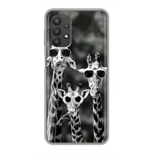 Силіконовий чохол з КАРТИНКАМИ літо для Samsung Galaxy A32 (5G) (AlphaPrint) (Жирафи в окулярах)