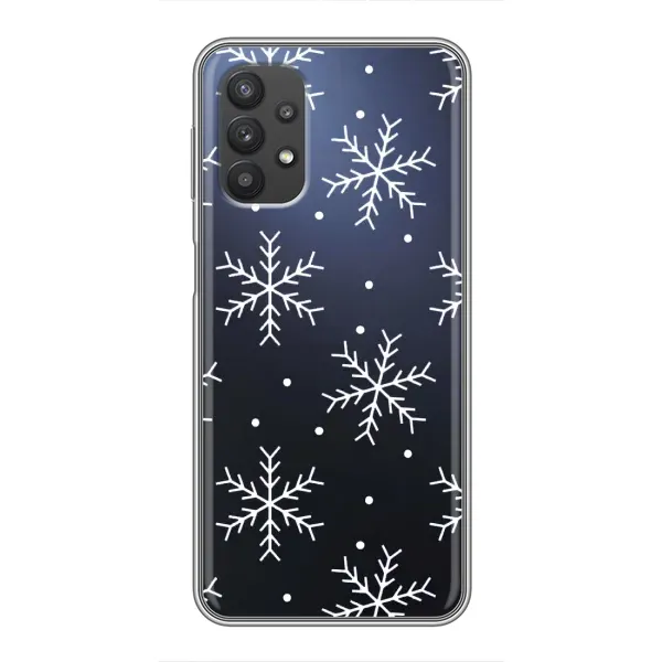 Чехол с принтом «Белые снежинки» для Samsung Galaxy A32 Чехол с принтом «Белые снежинки» для Samsung Galaxy A32
