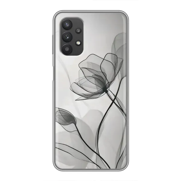 Чехол с принтом «Черные цветы» для Samsung Galaxy A32