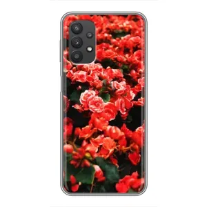 Чохли з квітами для Samsung Galaxy A32 (VPrint) (Квіти червоні)