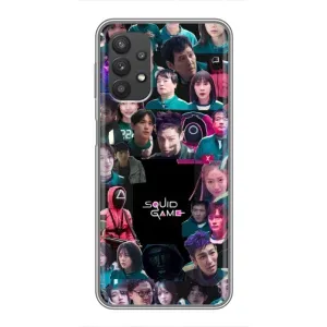 Чохол Гра в кальмара для Samsung Galaxy A32 (Колаж Гра кальмара)