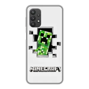 Чохол Майнкрафт на Samsung Galaxy A32 (AlphaPrint) Minecraft (кріпер Майнкрафт)