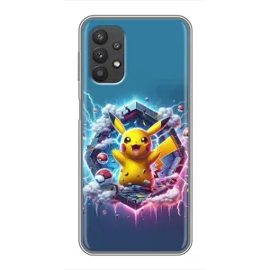 Чехол с Пикачу на Samsung Galaxy A32 (Лого Пикачу)
