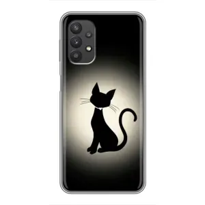 Чохол з принтом для Samsung Galaxy A32 (AlphaPrint) Модні коти (Силует котика)
