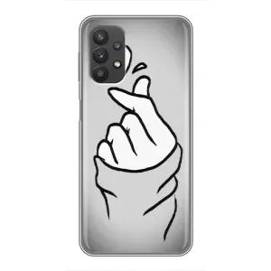 Чохол з принтом для Samsung Galaxy A32 (AlphaPrint - Знак сердечка) (Значок Love)