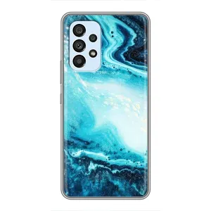 Мраморний чехол на Samsung Galaxy A33 (5G) (VPrint) (Блакитний мрамор)