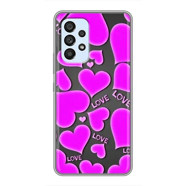 Чохол з принтом «Pink hearts» для Samsung Galaxy A33 (5G)