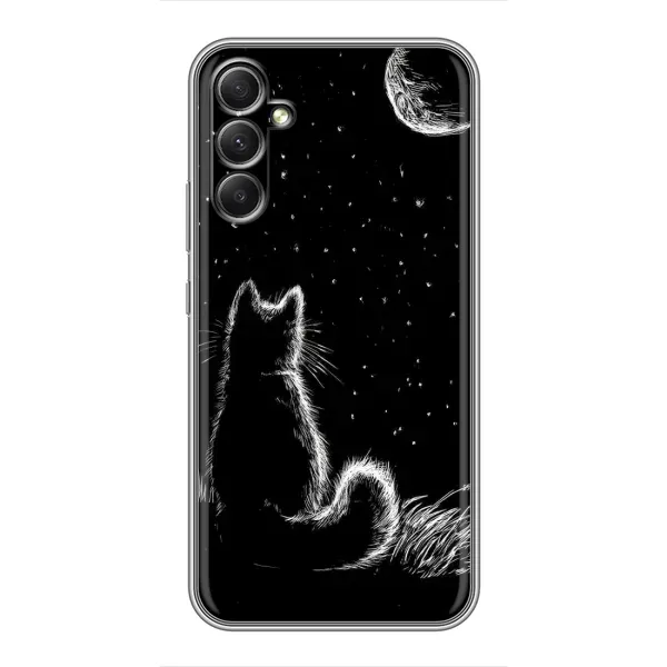 Чехол с принтом «Котик и луна» для Samsung Galaxy A34