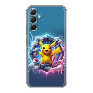 Чехол с Пикачу на Samsung Galaxy A34 (Лого Пикачу)