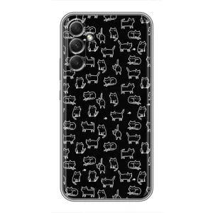 Чехол с принтом для Samsung Galaxy A34 (AlphaPrint) Модные коты (Меленькие котики)