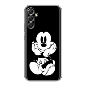 Міккі Маус чохол для Samsung Galaxy A34 (AlphaPrint - Мультяшні) (Маус на чорному)