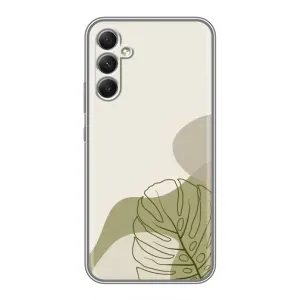 Силконовий чохол з принтом в квітах на Samsung Galaxy A34 (Зелена монстера дизайн)