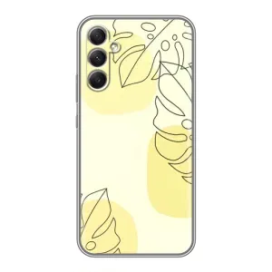 Силконовий чохол з принтом в квітах на Samsung Galaxy A34 (Жовта монстера арт)