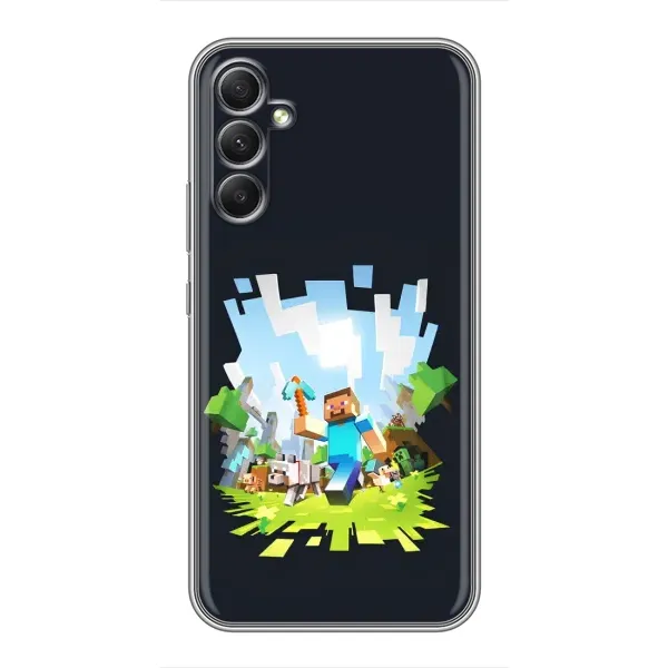 Чохол з принтом «персонажі Minecraft» для Samsung Galaxy A34 Чохол з принтом «персонажі Minecraft» для Samsung Galaxy A34