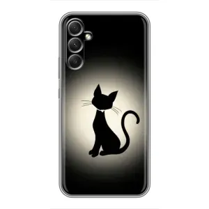 Чехол с принтом для Samsung Galaxy A34 (AlphaPrint) Модные коты (Силуэт котика)