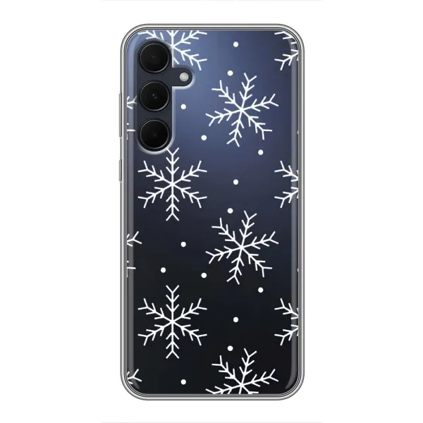 Чехол с принтом «Белые снежинки» для Samsung Galaxy A35 (5G)