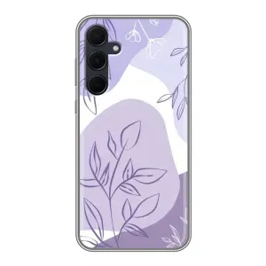 Силконовий чохол з принтом в квітах на Samsung Galaxy A35 (5G) (Фіолетове листя абстракція)