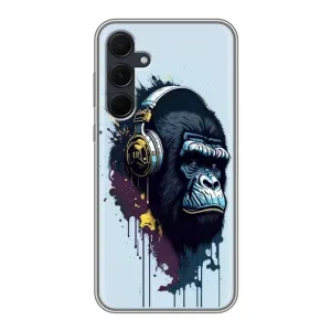 Чохол з Мавпами Samsung Galaxy A35 (5G) - (AlphaPrint) (Горила в навушниках)