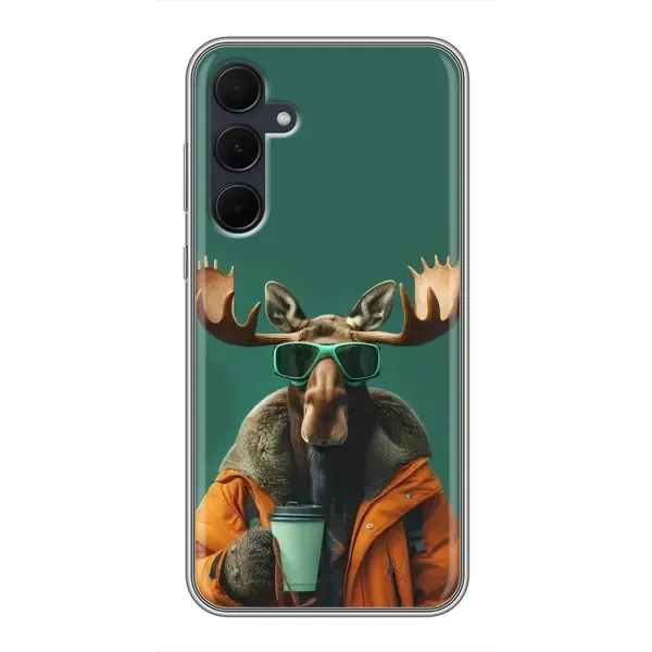 Чехол с принтом «Лось с кофе» для Samsung Galaxy A35 (5G) Чехол с принтом «Лось с кофе» для Samsung Galaxy A35 (5G)